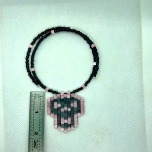Hand beaded medium skull necklace